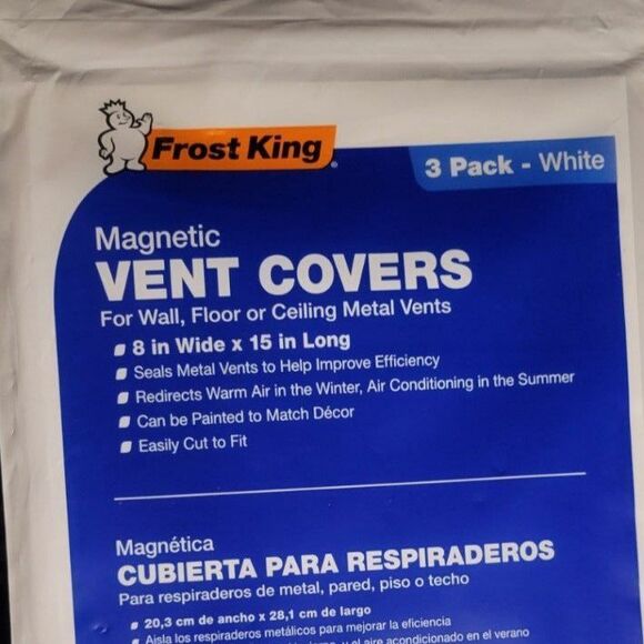 NIP 3 Frost King Magnetic Vent Covers White Up To 8" x 15" Cut-to-Fit, Paintable - Picture 2 of 3